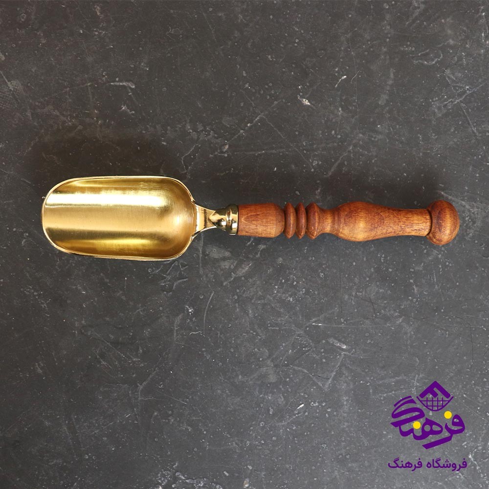 قاشق اجیل دسته چوبی کوچک