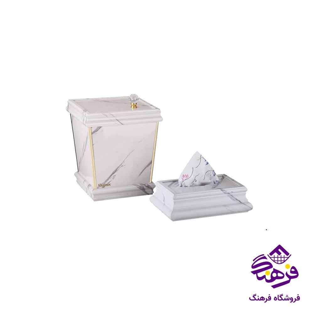 سطل و جادستمال کاغذی طرح سنگ سفید شاینیکس 2003