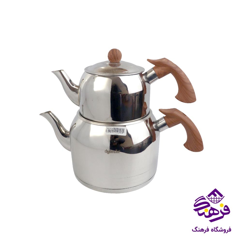کتری قوری لوله دار دسته باکلیت قوری استیل نفیس