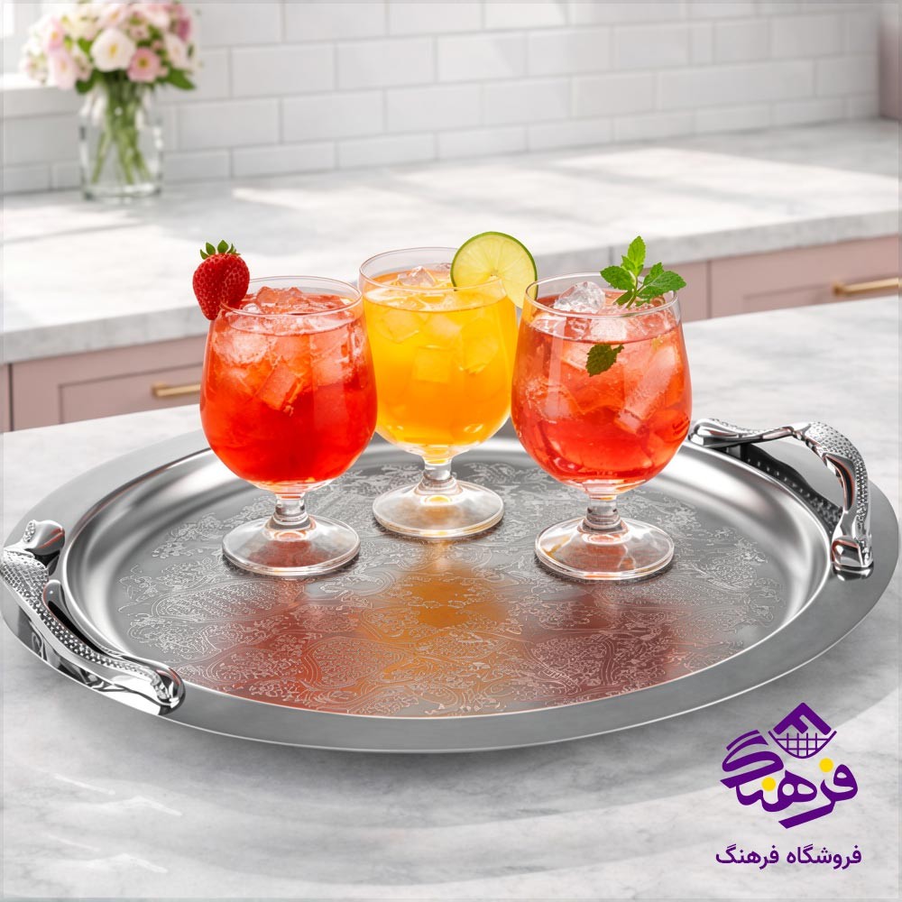 سینی روحی طرحدار گرد سایز 10