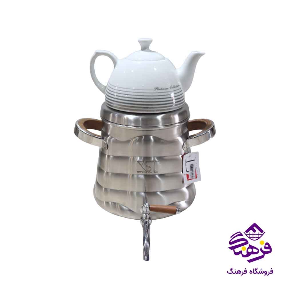 کتری قوری شیر دار دسته چوبی KST 3072 D