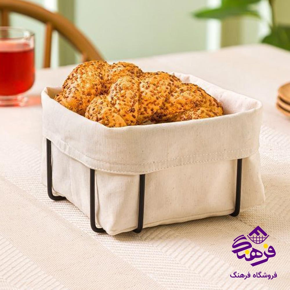 سبد نان فلزی لیمون مدل مربع 