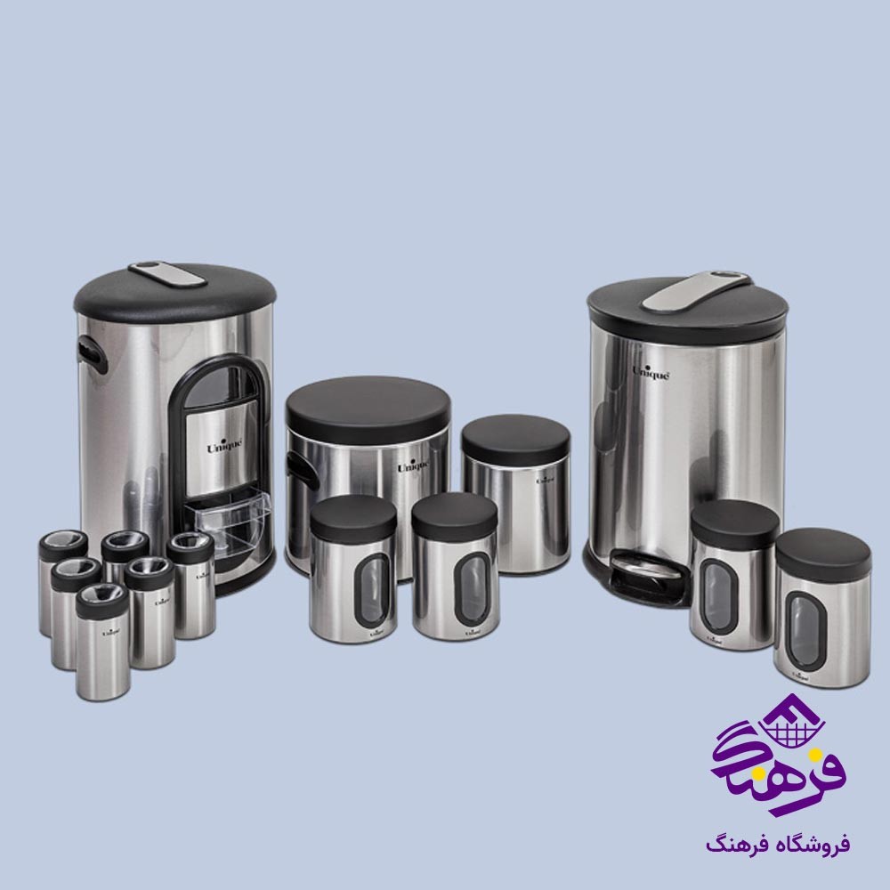 سرویس آشپزخانه استیل یونیک 14 پارچه کد 3505