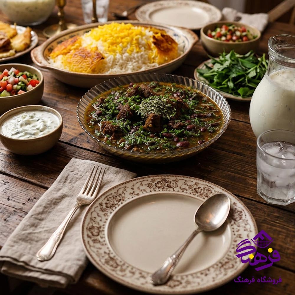 خورشت 98 بزرگ گرد طلايي پارس 1826 6دک