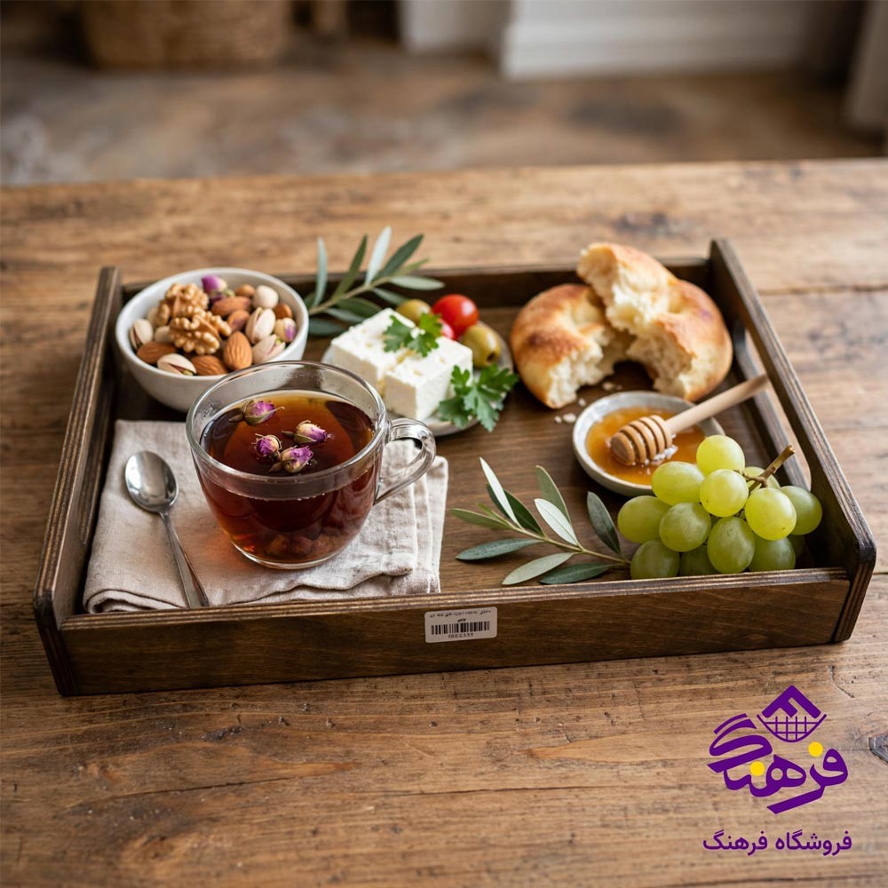 سینی دل کادو مدل دسته اریب بزرگ