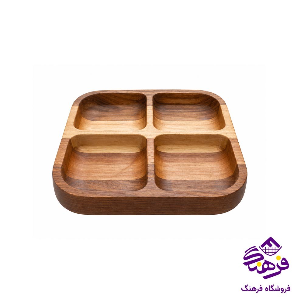 اردو خوری چوبی 4 خانه گردو