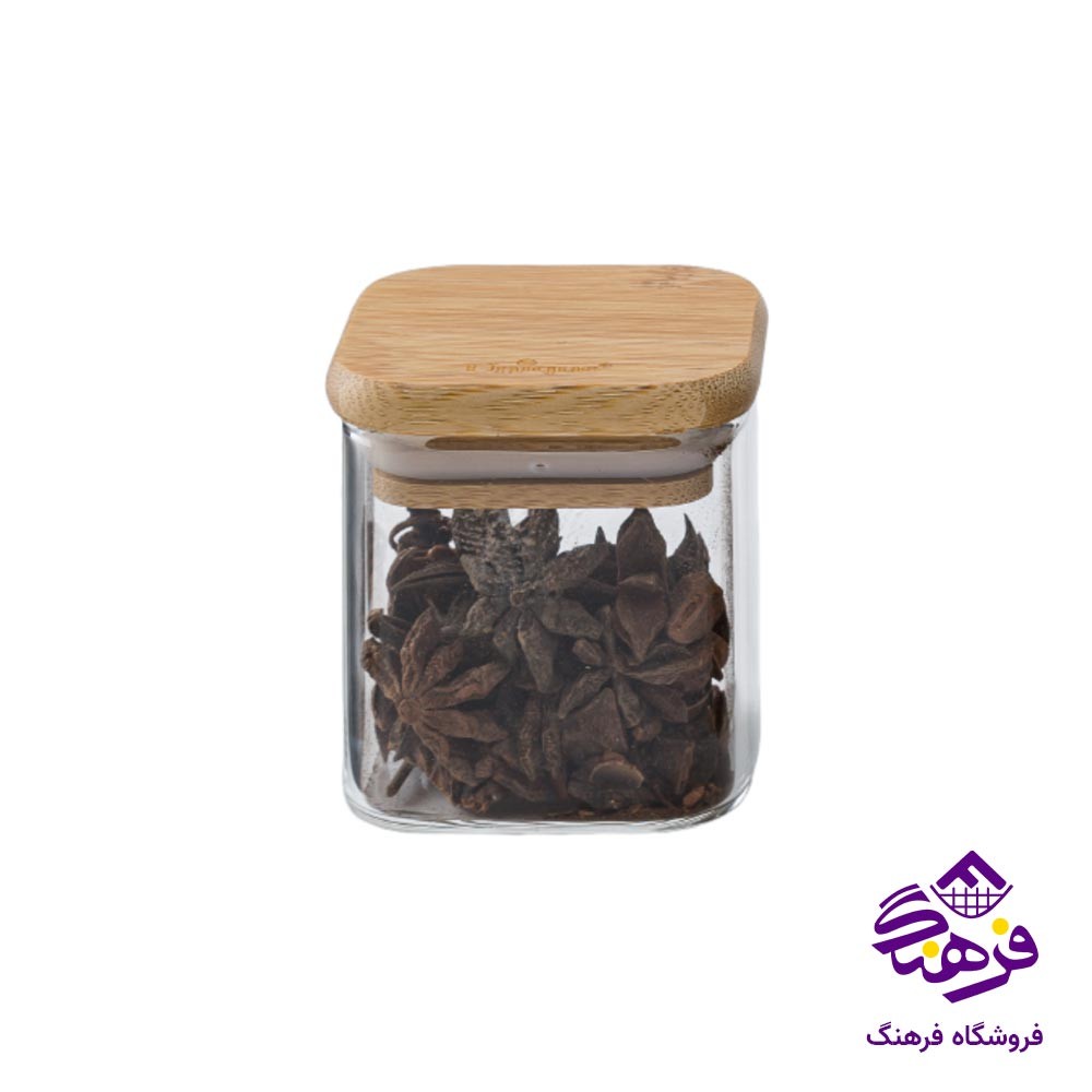 جا ادویه یونیک درب بامبو مربع سایز 6 کد 1770