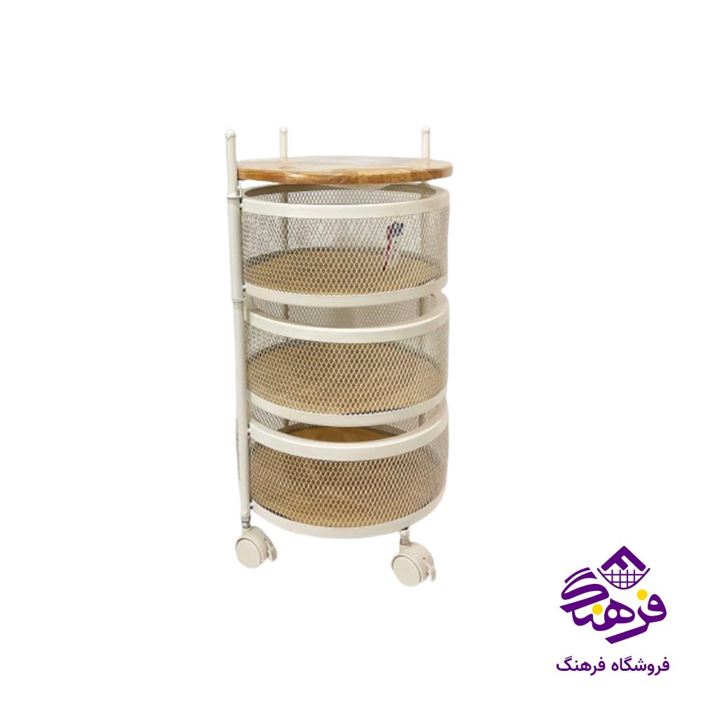 سبد سیب زمینی و پیاز یونیک توری گرد 3 طبقه 2856