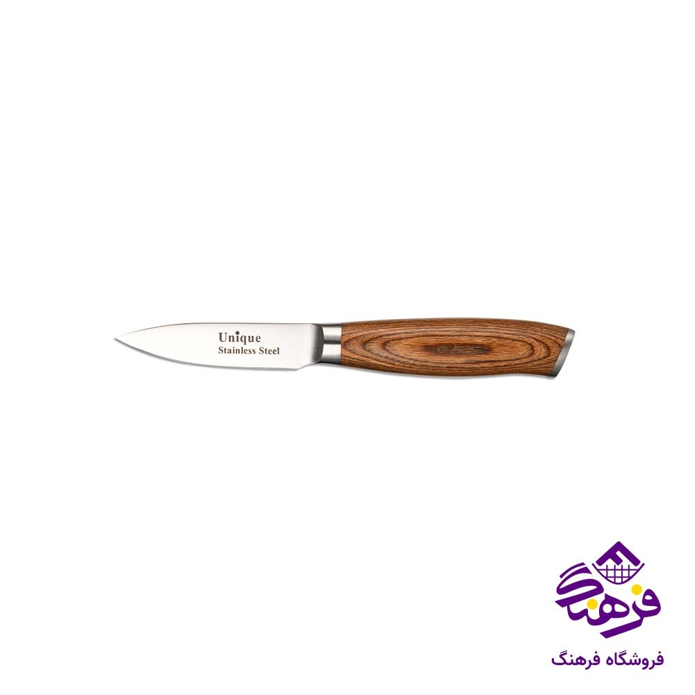 کارد آشپزخانه یونیک دسته چوبی سایز 3.5 کد 5554