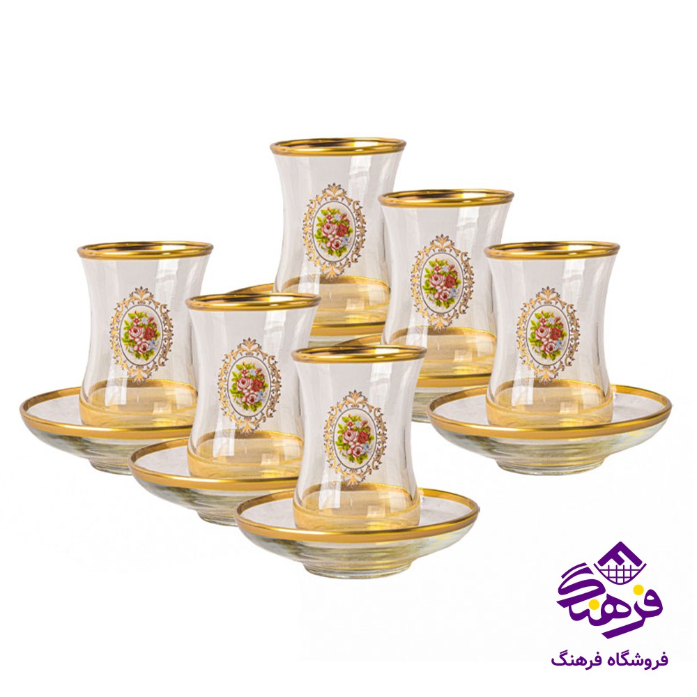استکان نلبکي گلجام طرحدار 6دک