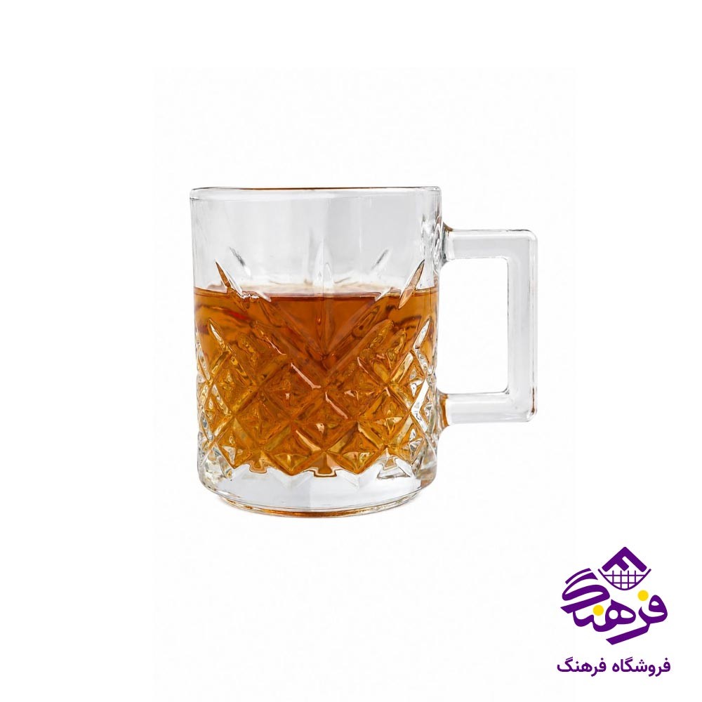 لیوان دسته دار بلور کاوه مدل پائولو (6 عددی)