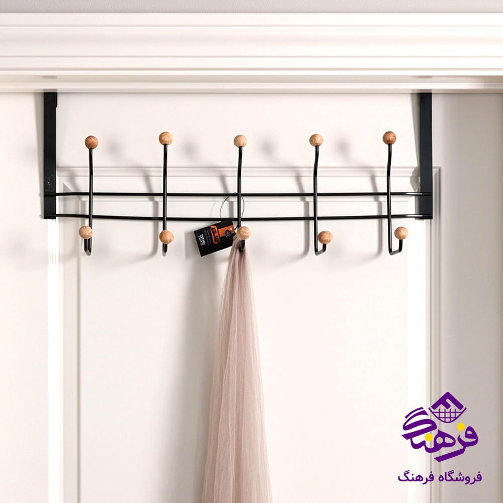 جالباسی درب اویز 5شاخه سرچوبی کالچر
