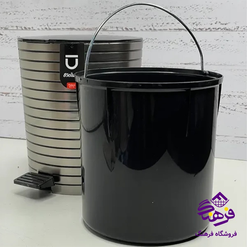سطل پدالی لایف تایلندی سیلور
