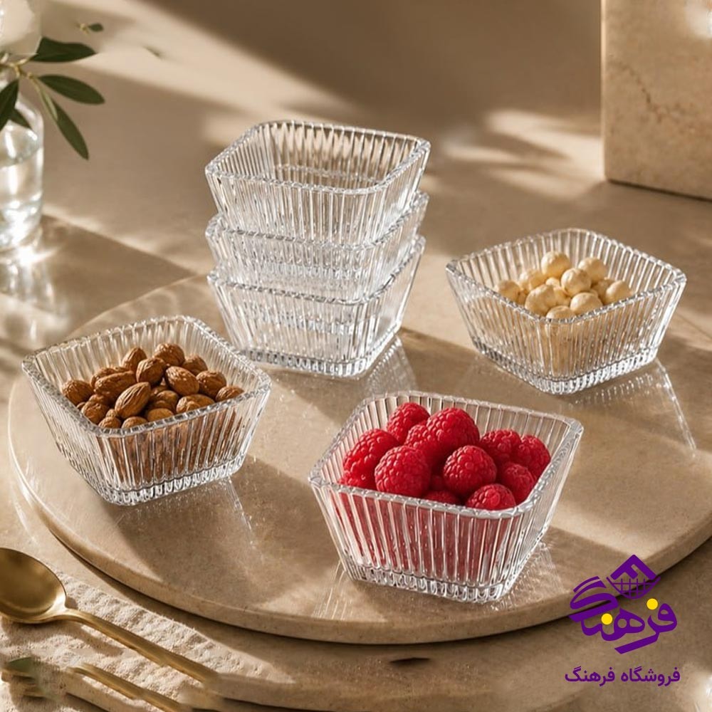 پیاله بلور بیمیکس مدل پریمو 7 چهار گوش (6 عددی)