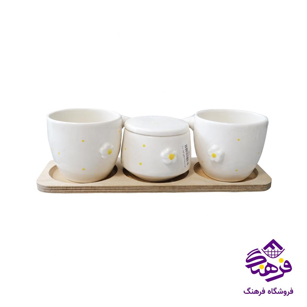 ست چای دل کادو مدل برجسته 2 نفره