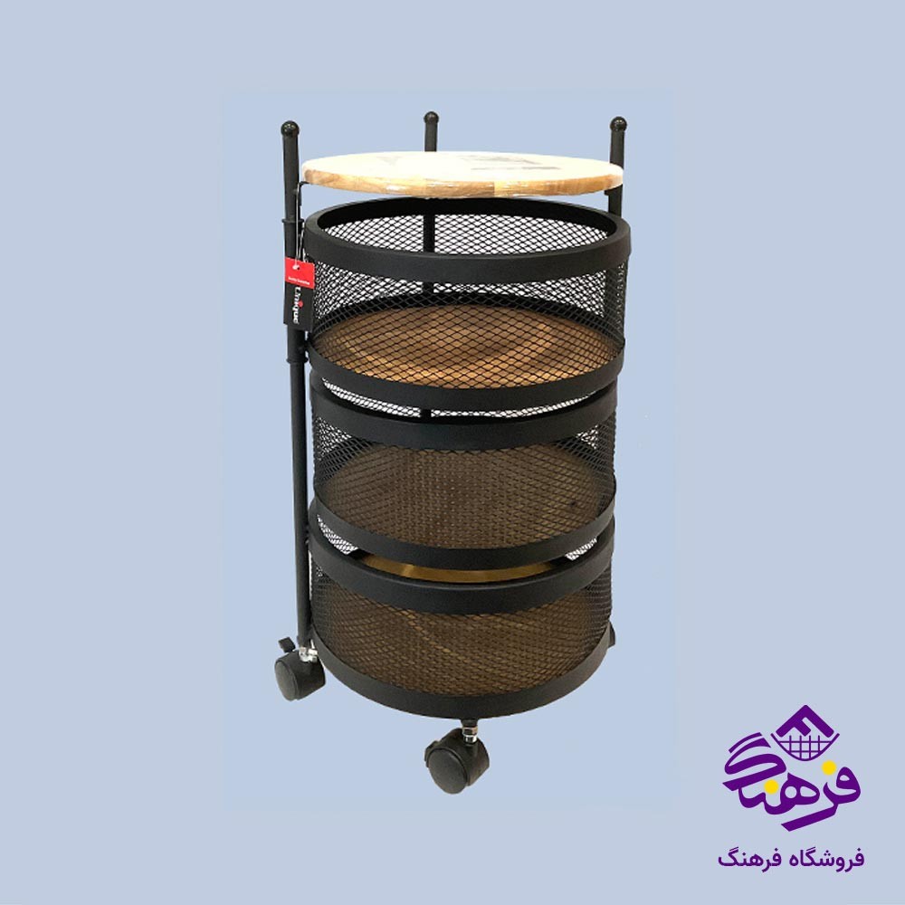 سبد سیب زمینی و پیاز یونیک 3 طبقه مدل توری گرد کد 2956