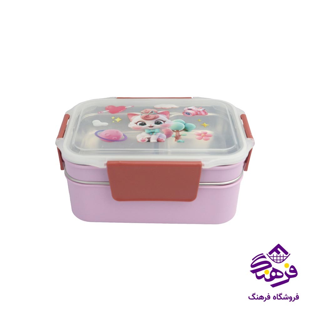 ظرف غذا داخل استیل 2 طبقه عروسکی 1.16