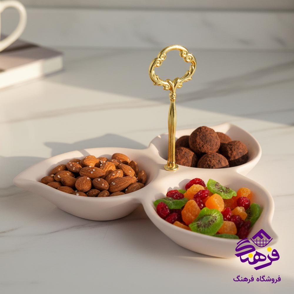 اردو خوری سرامیک 3 خانه دسته دار کالچر