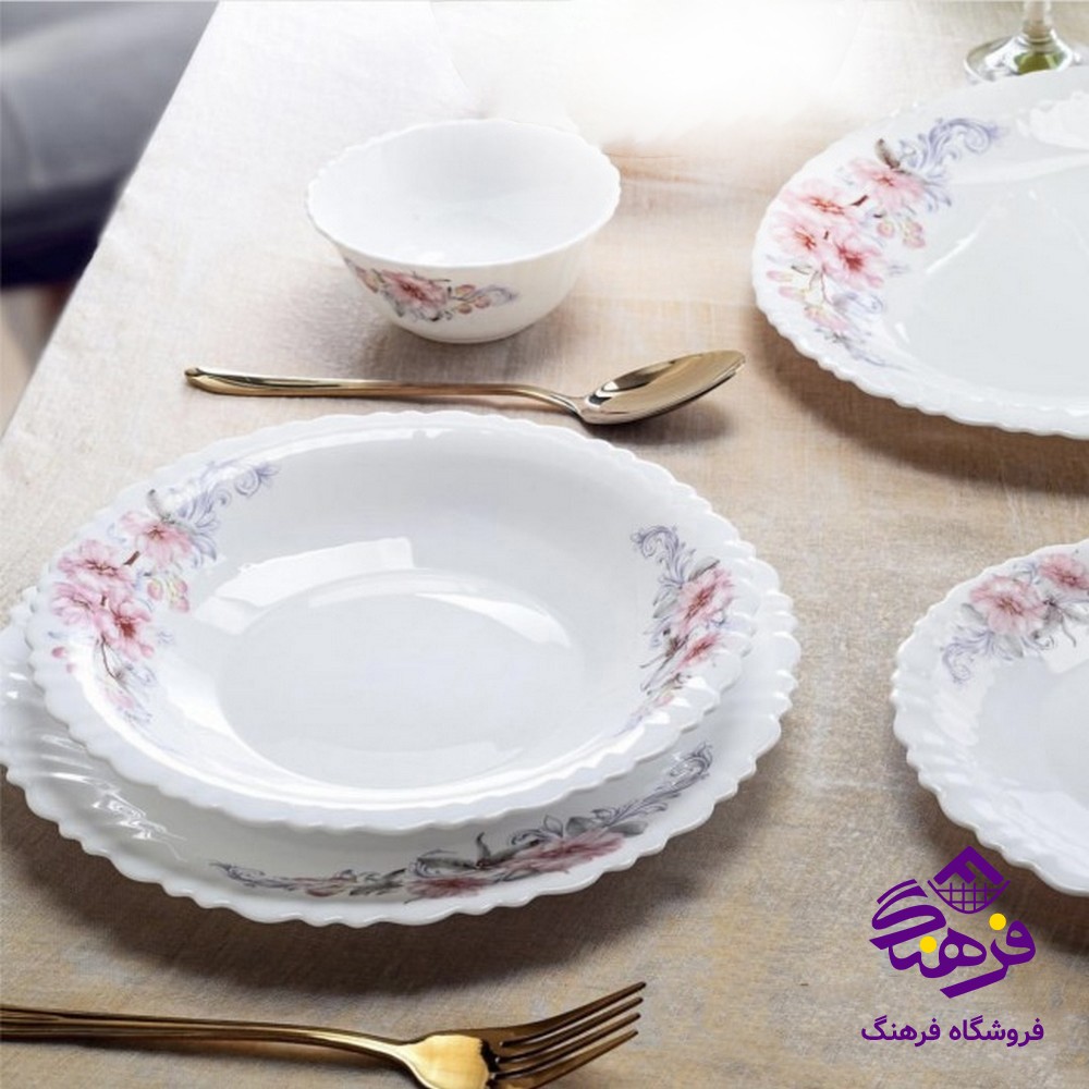 سرویس گلدن اپال 25پارچه مدل کنگره طرح فلورا