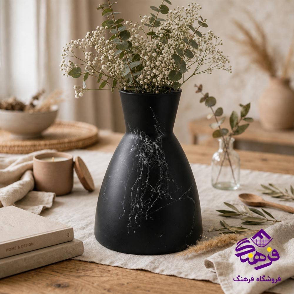 گلدان شیشه ای جام سازان مدل مرنال ماربل