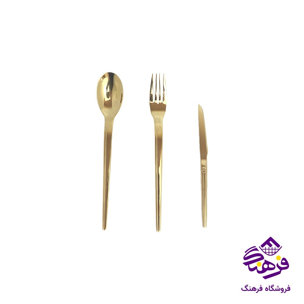 سرویس قاشق چنگال 120 پارچه اروپایی یونیک طلایی