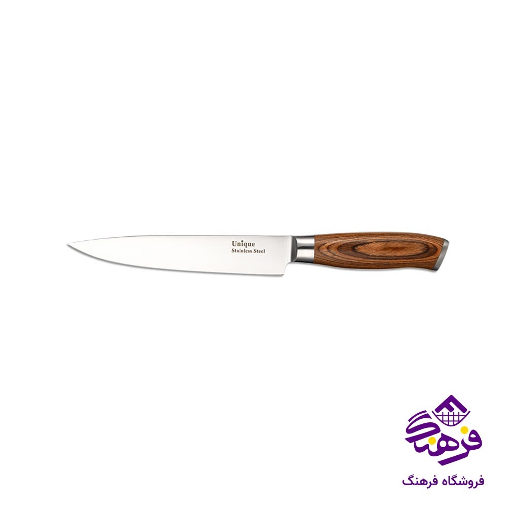کارد آشپزخانه یونیک دسته چوبی سایز 7 کد 5546