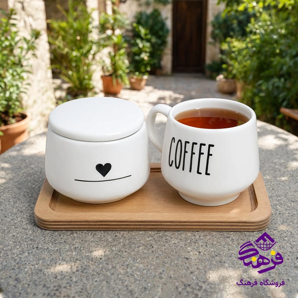 ست چای خوری دل کادو زیر چوبی 1 عددی