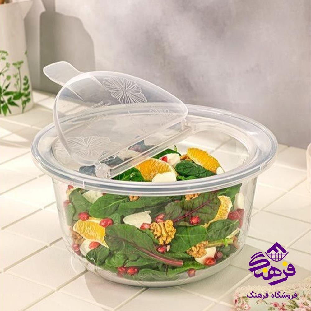 ظرف شیشه ای درب دار گرد لیمون 4 لیتری 250800