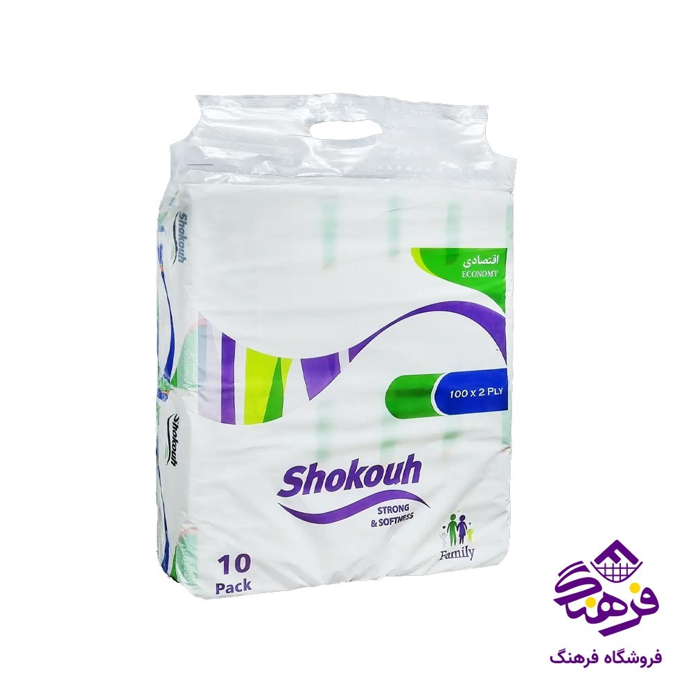 دستمال کاغذی اقتصادی شکوه 200 برگ (10 عددی)