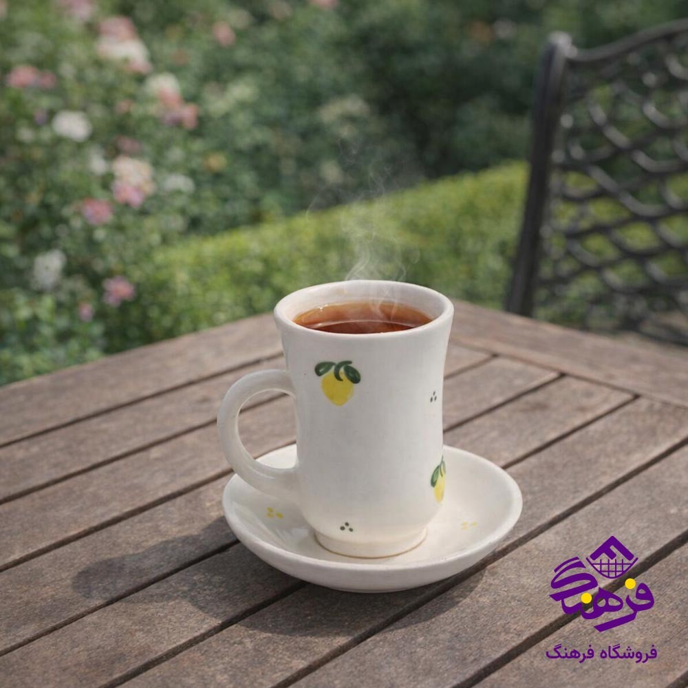 فنجان نعلبکی دل کادو کمر باریک