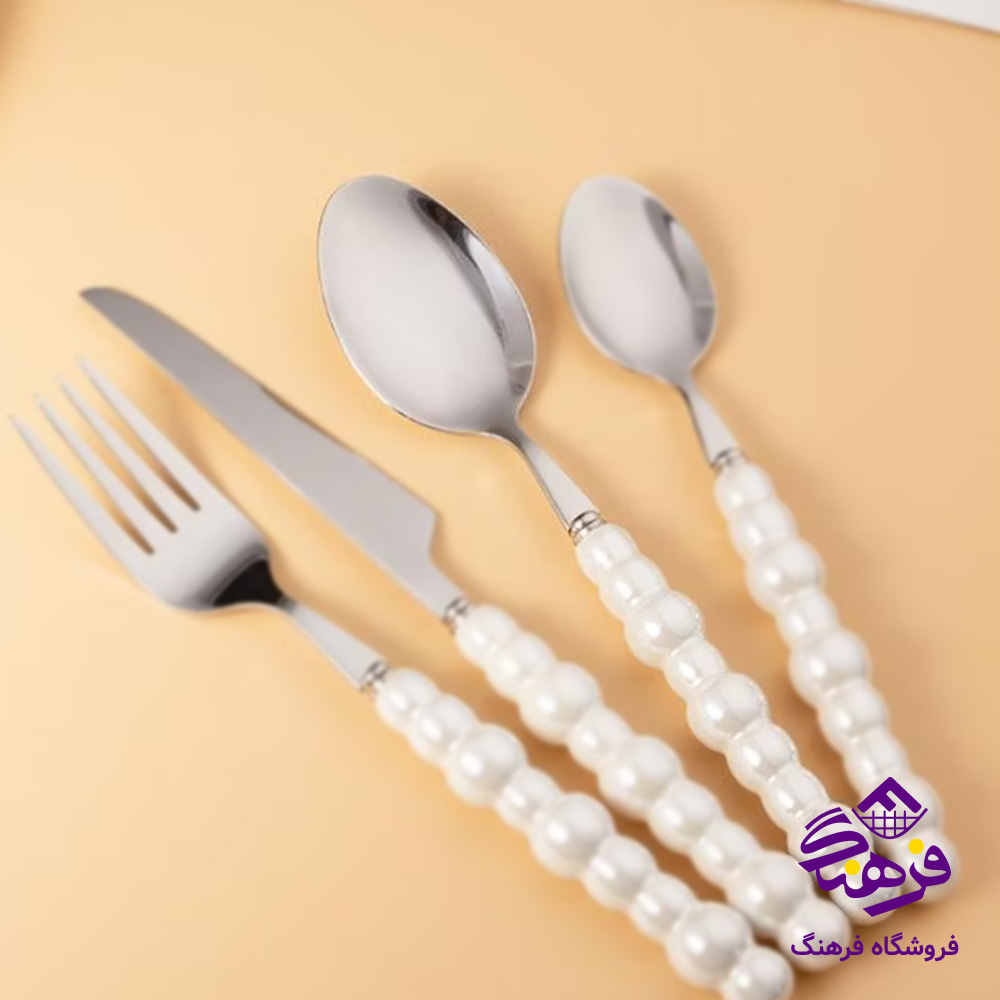 قاشق دسته مروارید 6عددی