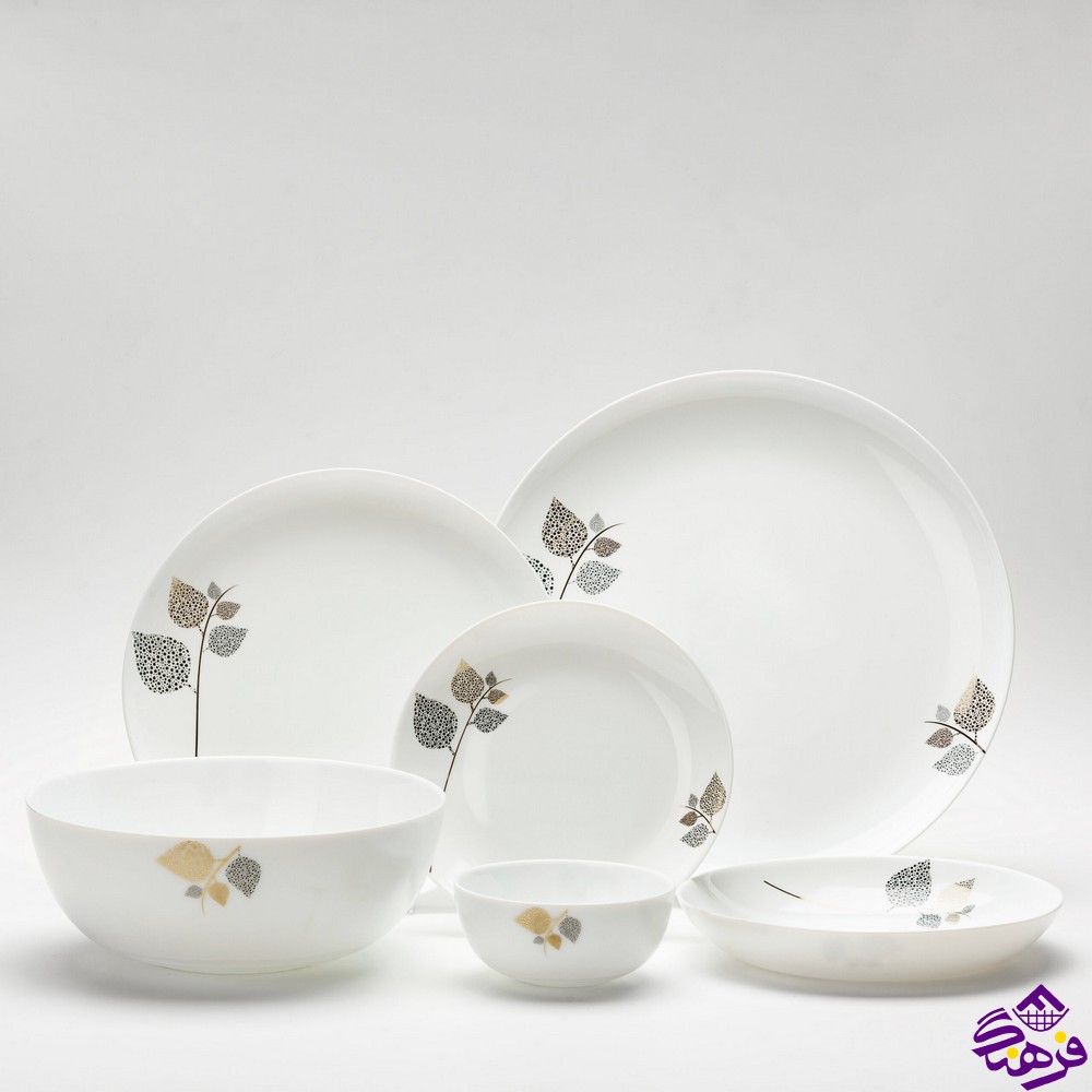 سرویس گلدن اپال 26پارچه مدل دیوالی طرح شاخه نبات